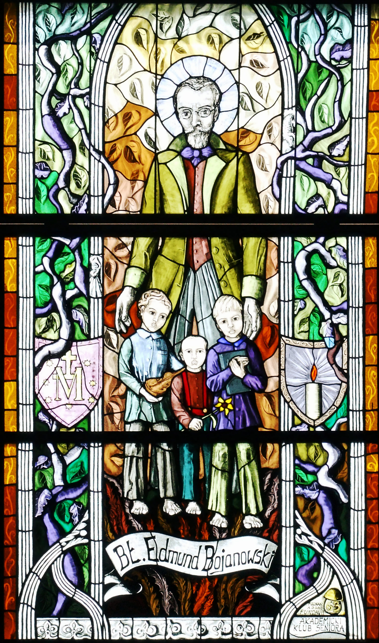 Edmund Bojanowski – Fensterbild in der Kirche des hl. Adalbert in Posen/Poznań, Quelle: wikipedia